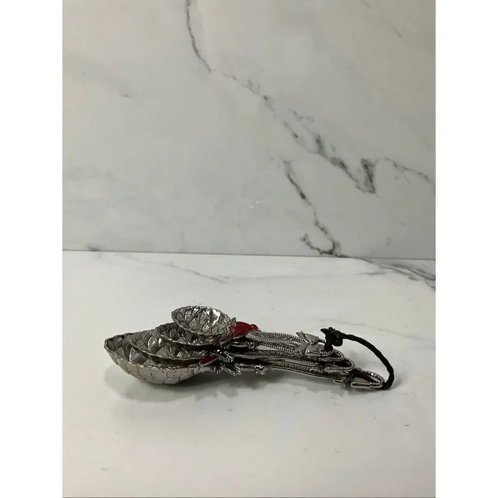 GANZ Red Cardinal and Pinecone Measuring Spoon Set